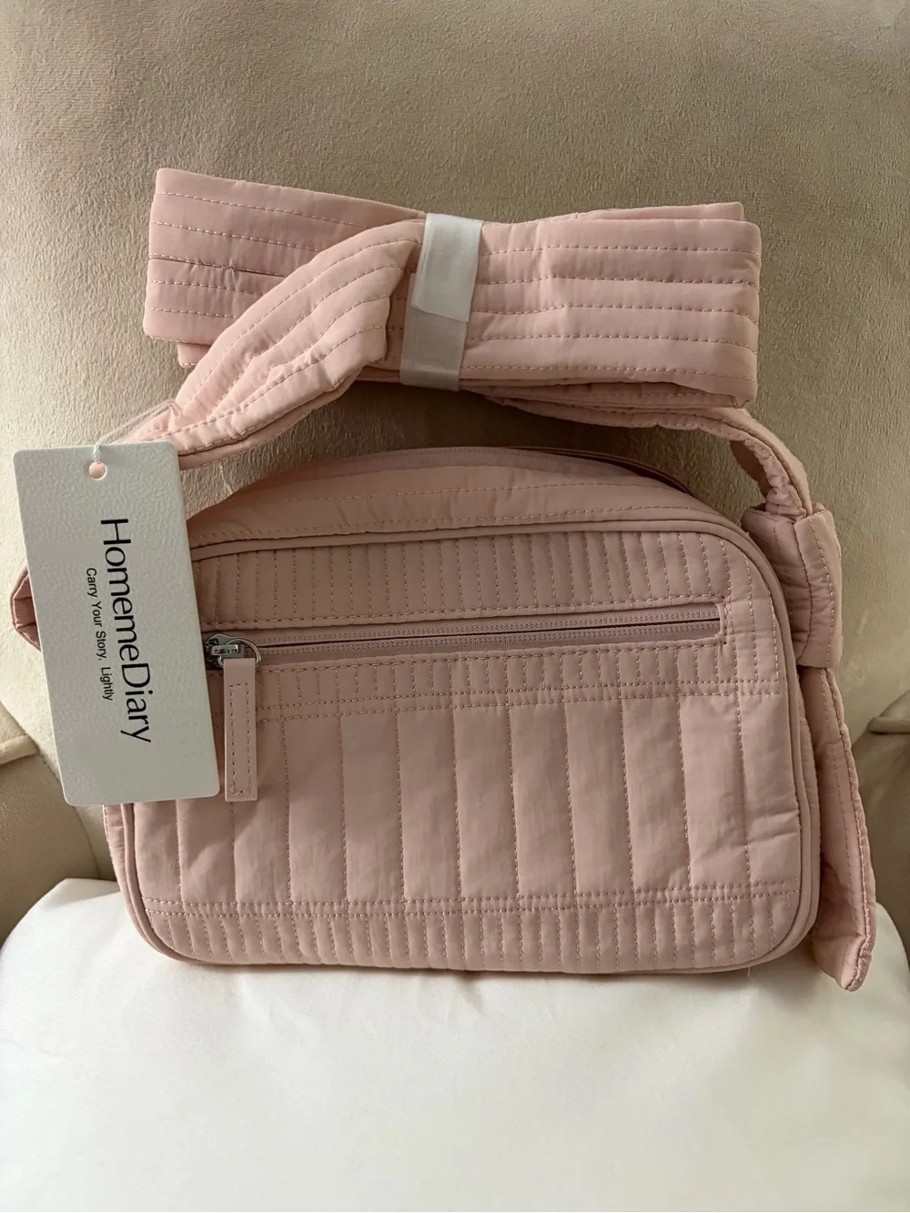 NWT Homeme Diary Quilted Pink Crossbody Bag